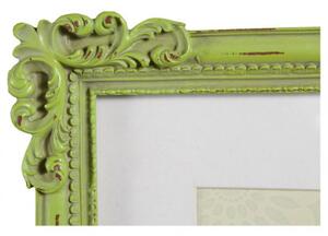 Portafoto da appoggio verticale/orizzontale in resina finitura verde anticata L26xPR2xH31 cm