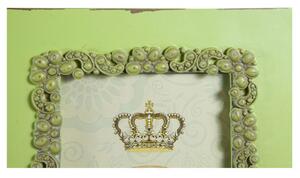 Portafoto da appoggio verticale/orizzontale in resina finitura verde anticata L31xPR2xH26 cm