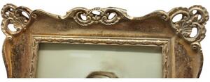 Portafoto da appoggio verticale/orizzontale in resina finitura oro anticata L23xPR3xH28 cm