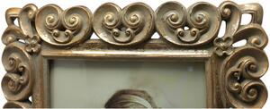Portafoto da appoggio verticale/orizzontale in resina finitura oro anticata L25xPR2xH30 cm