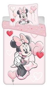 Set copripiumino e federa da bambini rosa in cotone per letto singolo 140x200 cm Minnie "Balloon" – Jerry Fabrics