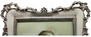 Portafoto da appoggio verticale/orizzontale in resina finitura argento e bianca anticata L31,5xPR3,5xH37 cm