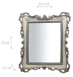 Specchiera verticale/orizzontale da appoggio e da appendere L31,5xPR3,5xH37 cm finitura argento/bianco anticato