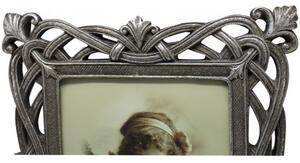 Portafoto da appoggio verticale/orizzontale in resina finitura argento anticata L25,5xPR2xH30,5 cm
