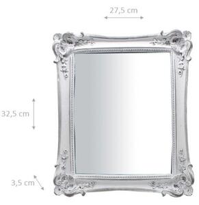 Specchiera verticale/orizzontale da appoggio e da appendere L27,5xPR3,5xH32,5 cm finitura bianco anticato
