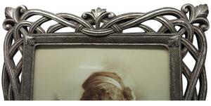 Portafoto da appoggio verticale/orizzontale in resina finitura argento anticata L31xPR2xH36 cm