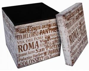 Pouf contenitore richiudibile in ecopelle Roma