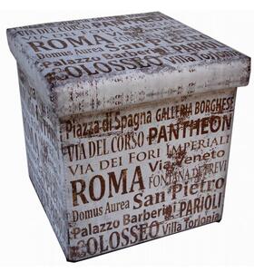 Pouf contenitore richiudibile in ecopelle Roma