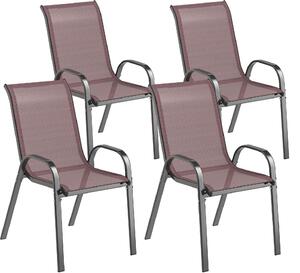 VivaGarden Sedia per Esterni Set 4 Sedie da Giardino in Acciaio/Texteline Dimensioni 54x71x93 cm colore Marrone