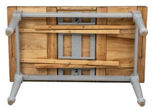 Tavolo allungabile Country legno massello di tiglio struttura grigio anticato piano finitura naturale. Made Italy