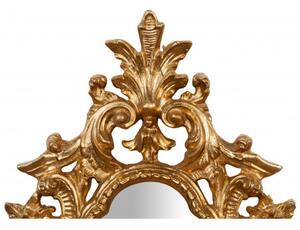 Specchiera da parete in legno finitura foglia oro anticatoMade in Italy