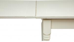 Tavolo allungabile Country in legno massello di tiglio finitura bianca anticata L160xPR90xH80 cm. Made in Italy
