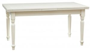 Tavolo allungabile Country in legno massello di tiglio finitura bianca anticata L160xPR90xH80 cm. Made in Italy