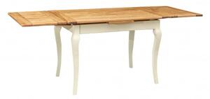 Tavolo Country allungabile in legno massello di tiglio struttura bianca anticata piano naturale. Made in Italy