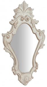Specchiera da parete in legno finitura bianco anticato L25xPR2,5xH40 cm Made in Italy