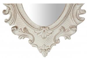 Specchiera da parete in legno finitura bianco anticato L32xPR3,5xH38 cm Made in Italy