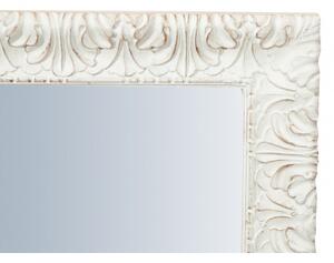 Specchiera da parete verticale/orizzontale in legno finitura bianca anticata L83xPR5,5xH105 cm Made in Italy