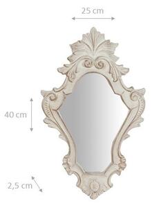 Specchiera da parete in legno finitura bianco anticato L25xPR2,5xH40 cm Made in Italy