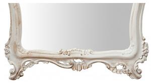 Specchiera da parete in legno finitura bianco anticato L66xPR7xH118 cm Made in Italy