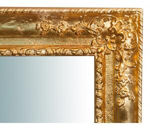 Specchiera da parete verticale/orizzontale in legno finitura foglia oro anticato L91xPR5xH111 cm Made in Italy