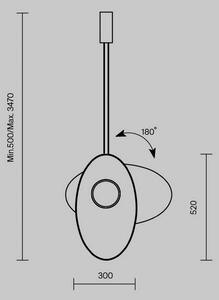 Maytoni lampada LED a sospensione Evolution, bianco/bianco, orientabile Evolution, Bianco / Opale, Soggiorno / Sala da pranzo, Plastica, Design