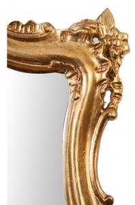 Specchiera da parete in legno finitura foglia oro anticato L66xPR7xH118 cm Made in Italy