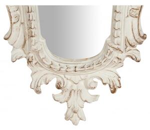 Specchiera da parete in legno finitura bianco anticato Made in Italy