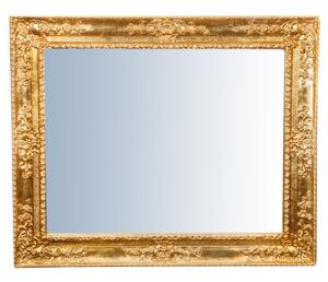 Specchiera da parete verticale/orizzontale in legno finitura foglia oro anticato L91xPR5xH111 cm Made in Italy