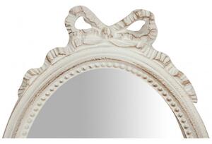 Specchiera da parete in legno finitura bianco anticato L22xPR2,5xH32 cm Made in Italy