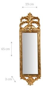 Specchiera da parete in legno finitura foglia oro anticato L19xPR3xH65 cm Made in Italy