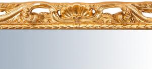 Specchiera da parete verticale/orizzontale in legno finitura foglia oro anticato L94xPR6,5xH114 cm Made in Italy