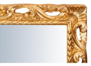 Specchiera da parete verticale/orizzontale in legno finitura foglia oro anticato L94xPR6,5xH114 cm Made in Italy