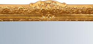 Specchiera da parete verticale/orizzontale in legno finitura foglia oro anticato L93xPR5,5xH107 cm Made in Italy