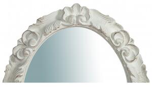 Specchiera da parete verticale/orizzontale in legno finitura bianca anticata Made in Italy OVALE