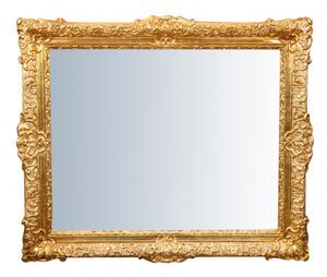 Specchiera da parete verticale/orizzontale in legno finitura foglia oro anticato L93xPR5,5xH107 cm Made in Italy