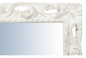 Specchiera da parete verticale/orizzontale in legno finitura bianca anticata L94xPR6,5xH114cm Made in Italy