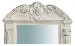 Specchiera da parete in legno finitura bianco anticato L23xPR3,5xH43 cm Made in Italy