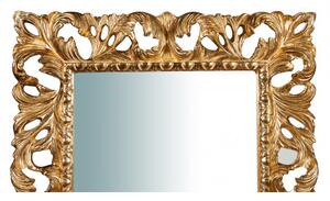Specchiera da parete verticale/orizzontale in legno finitura foglia oro anticato L82xPR6xH101 cm Made in Italy