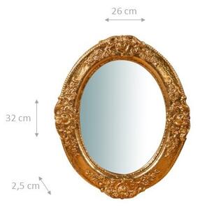 Specchiera da parete verticale/orizzontale in legno finitura foglia oro anticato L26xPR2,5xH32 cm Made in Italy