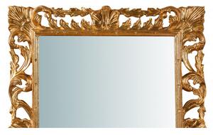 Specchiera da parete verticale/orizzontale in legno finitura foglia oro anticato L70xPR4xH90 cm Made in Italy