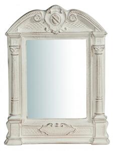 Specchiera da parete in legno finitura bianco anticato L23xPR3,5xH43 cm Made in Italy