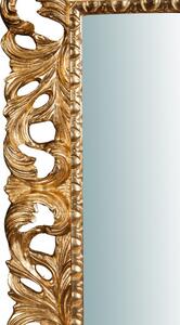 Specchiera da parete verticale/orizzontale in legno finitura foglia oro anticato L82xPR6xH101 cm Made in Italy