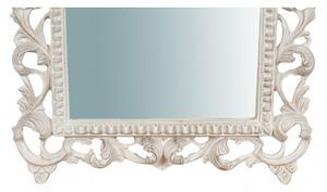 Specchiera da parete in legno finitura bianco anticato L45xPR4xH61 cm Made in Italy