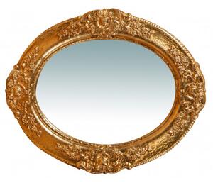 Specchiera da parete verticale/orizzontale in legno finitura foglia oro anticato L26xPR2,5xH32 cm Made in Italy