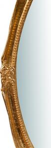 Specchiera da parete verticale/orizzontale in legno finitura foglia oro anticato L53xPR3,5xH72 cm Made in Italy