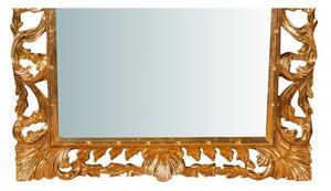 Specchiera da parete verticale/orizzontale in legno finitura foglia oro anticato L70xPR4xH90 cm Made in Italy