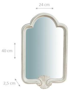 Specchiera da parete in legno finitura bianco anticato L24xPR2,5xH40 cm Made in Italy