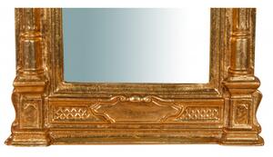 Specchiera da parete in legno finitura foglia oro anticato L33xPR4xH43 cm Made in Italy