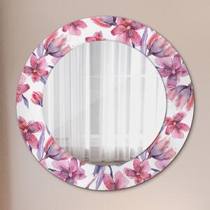 Specchio rotondo stampato Fiori ad acquerello fi 50 cm