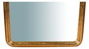 Specchiera da parete in legno finitura foglia oro anticato L40xPR2xH79 cm Made in Italy